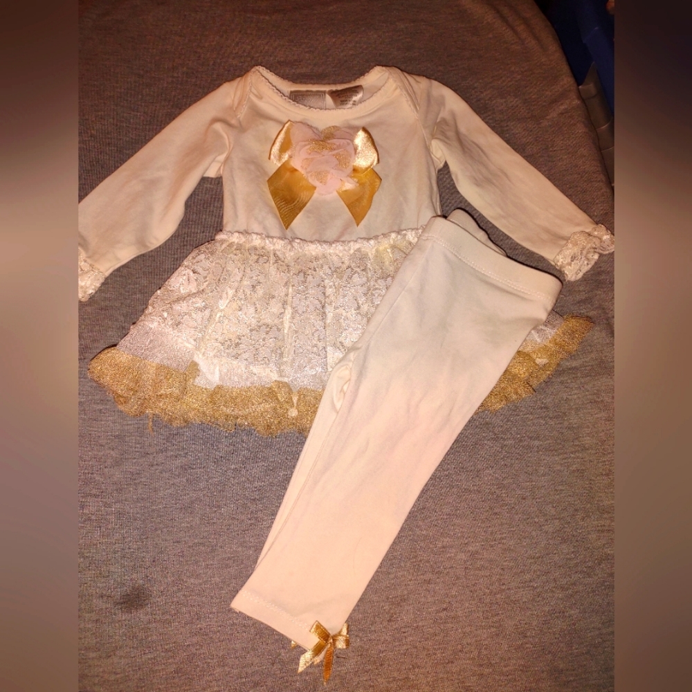 Koala baby boutique White two-piece 6 months NWOT